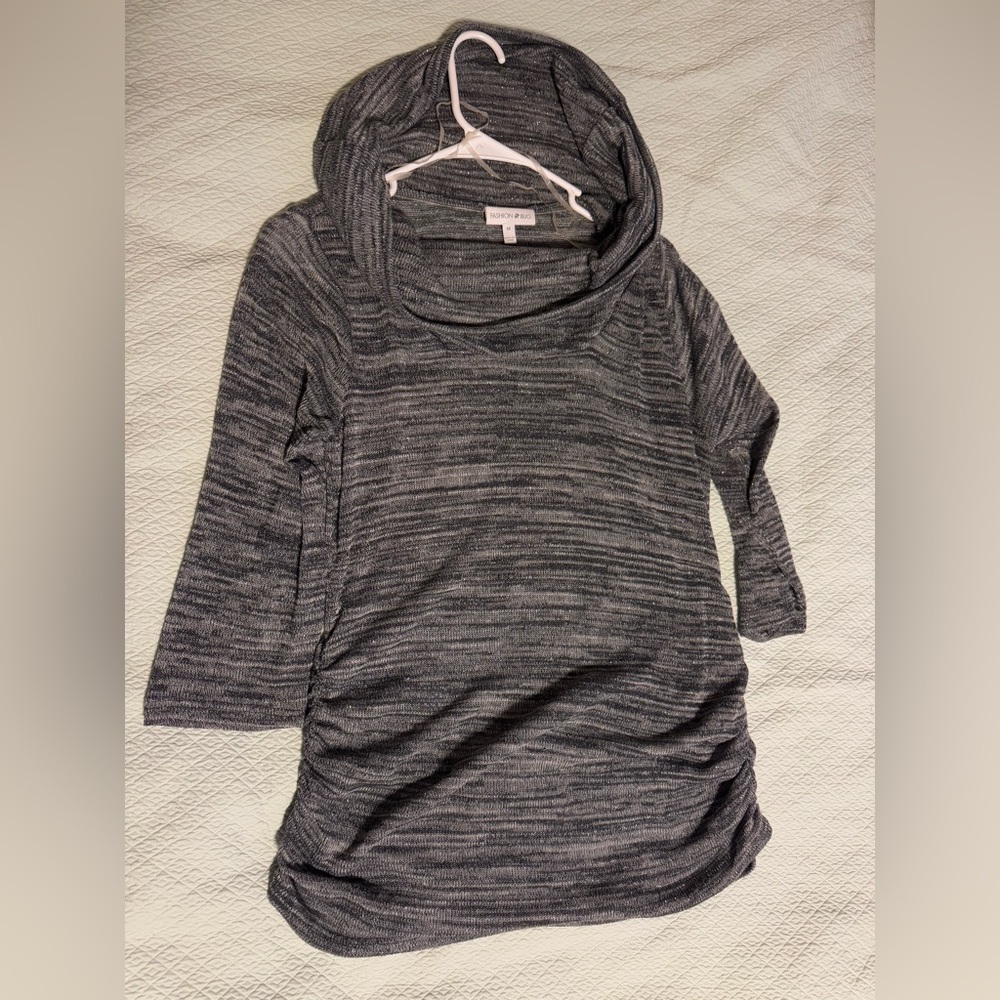 Fashion Bug Gray Cowl Neck Sweater